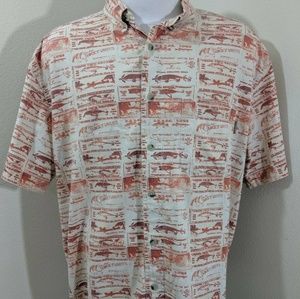 Woolrich short sleeve button up XL tonal fish